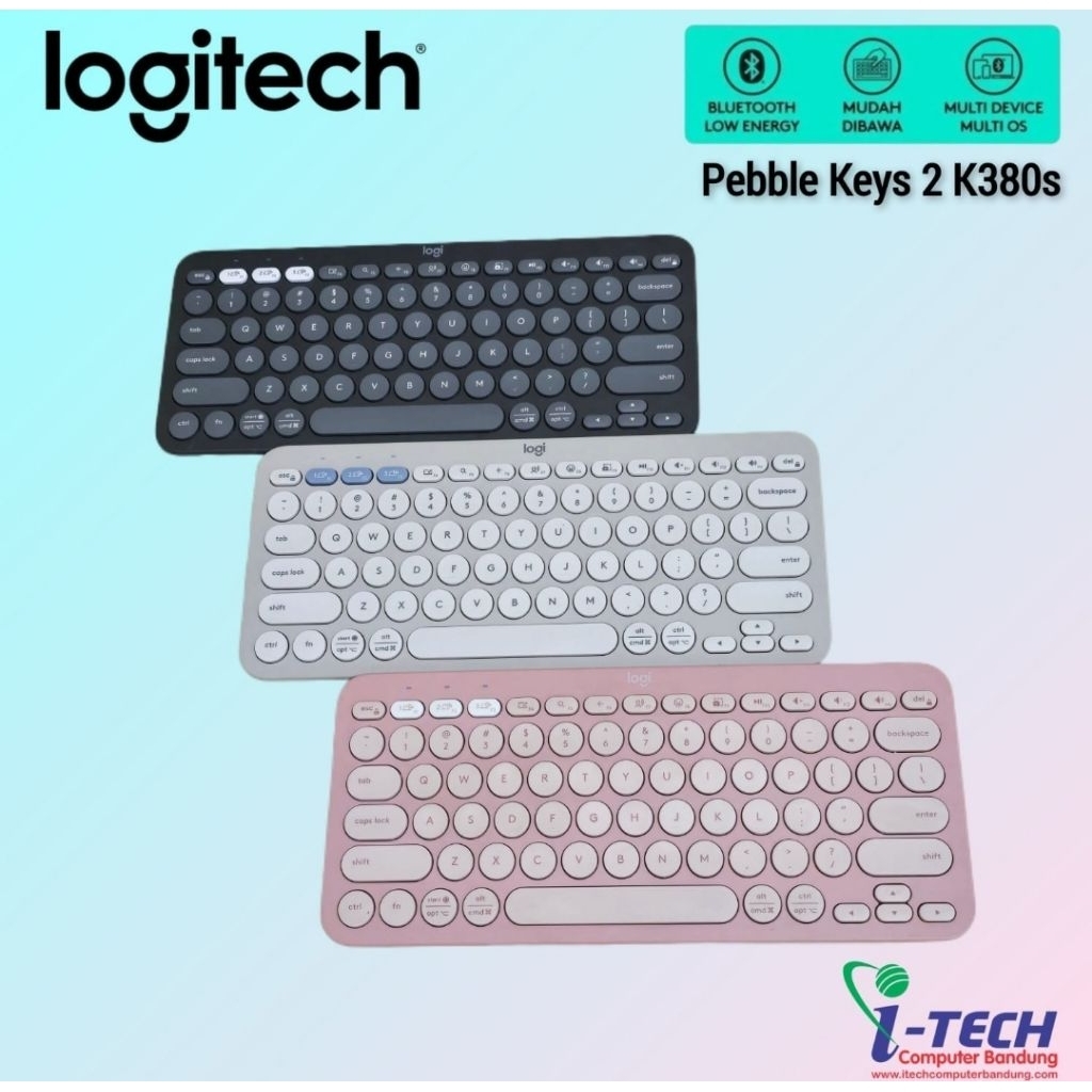 Jual KEYBOARD LOGITECH PEBBLE KEYS 2 K380S BLUETOOTH ONLY | Logitech ...