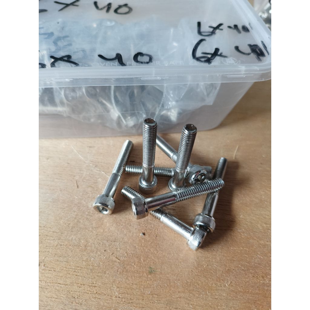 Jual Baut L6x40 nekel 1pak isi 10pc | Shopee Indonesia