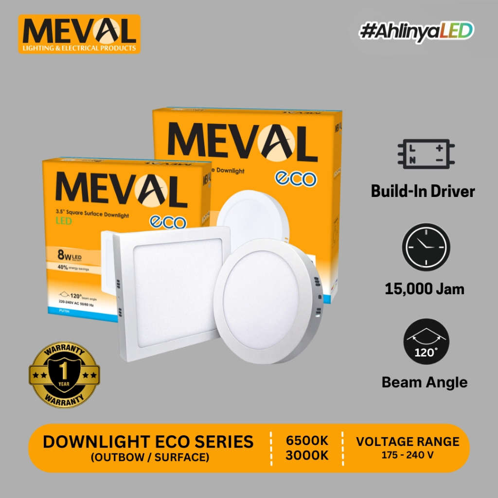 Jual MEVAL Lampu LED Downlight ECO Series - Outbow | Shopee Indonesia