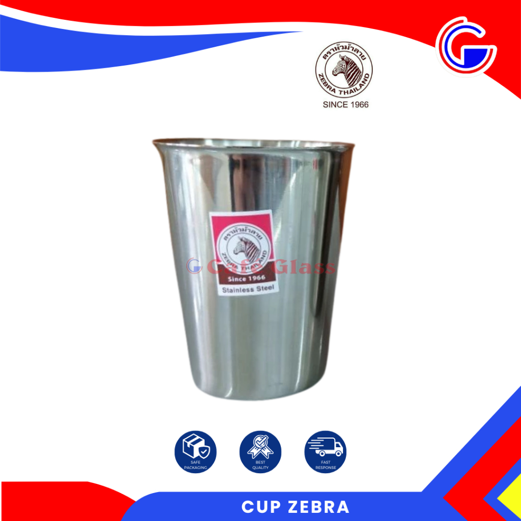Gelas Stainless Tebal - Gelas Zebra Sus 304 - Gelas Minum Bahan Stainless - Zeb-112107  / Zeb-112307