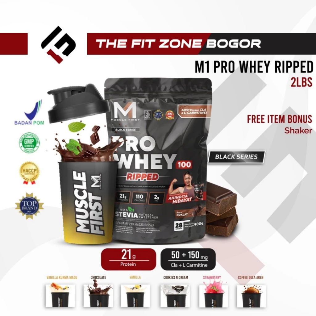 Jual M1 MuscleFirst Pro Whey 100 RIPPED 2 Lbs 900 Gram Whey Protein ...