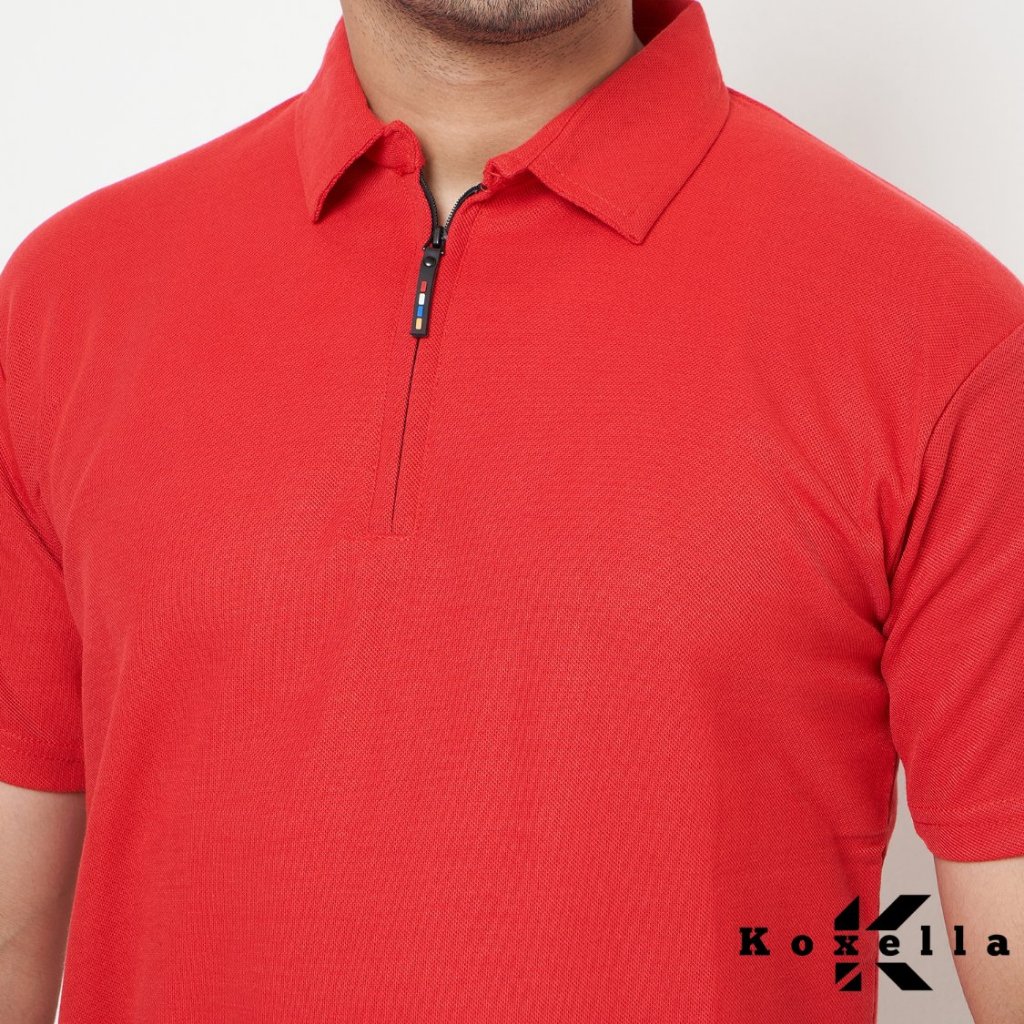 Cole Regular Stripe With Zipper Kaos Kerah Pria