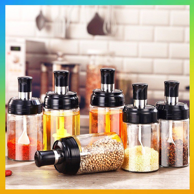 Jual Botol Bumbu Kaca Tebal Free Sendok Seasoning Bottle Tempat ...