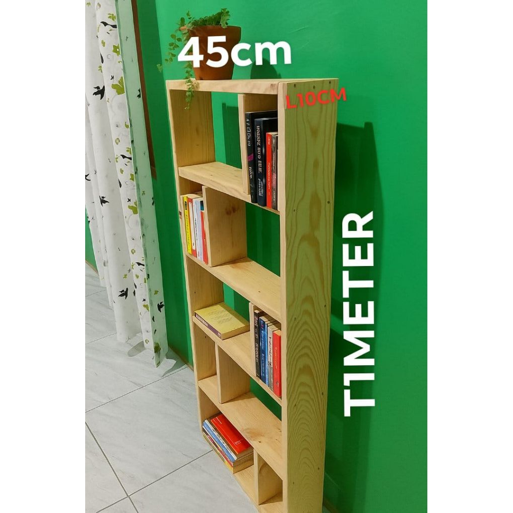 Jual Rak kayu minimalis Jati belanda | Shopee Indonesia