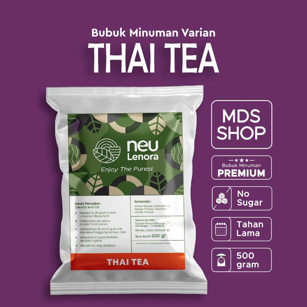 Jual Bubuk Minuman Bubble Powder Drink Rasa THAI TEA Neulenora 500gram ...