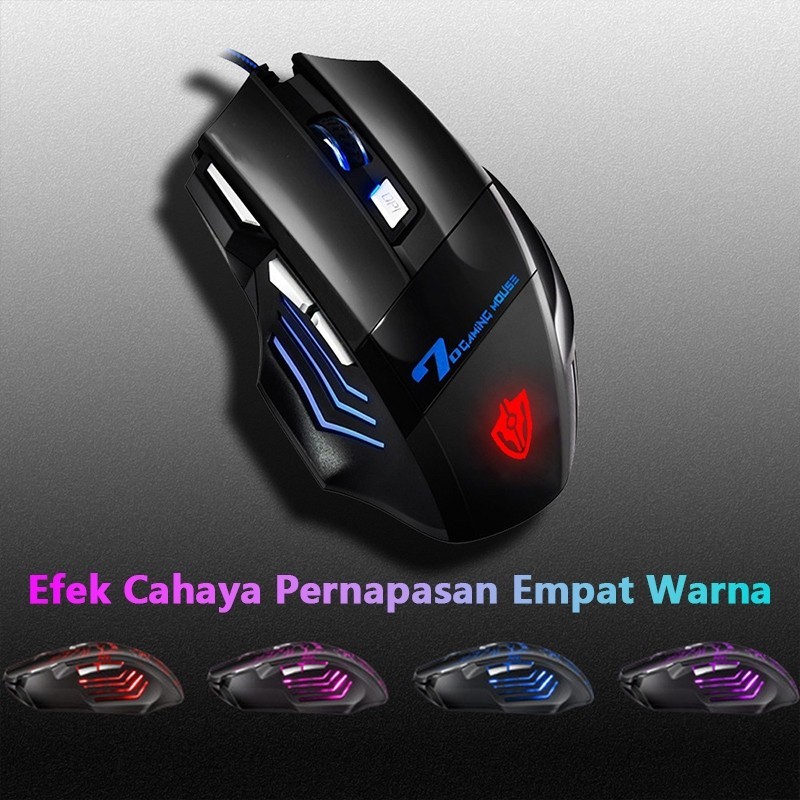 Jual Mouse Gaming Unitech High-End 7 Tombol Macro｜Desain Ergonomis, RGB ...