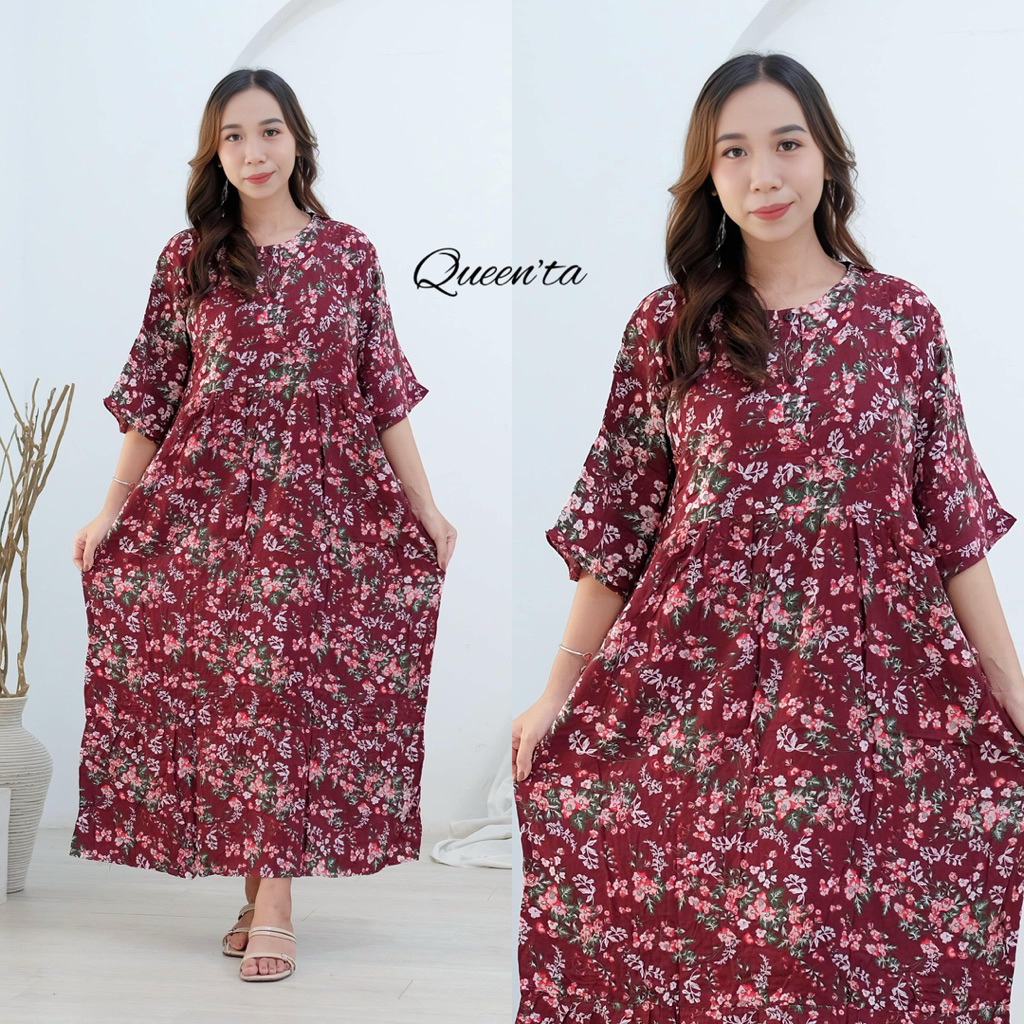 Jual Daster Panjang Miranda Rayon Premium LD 110 Motif Bunga Lengan 3/4 ...