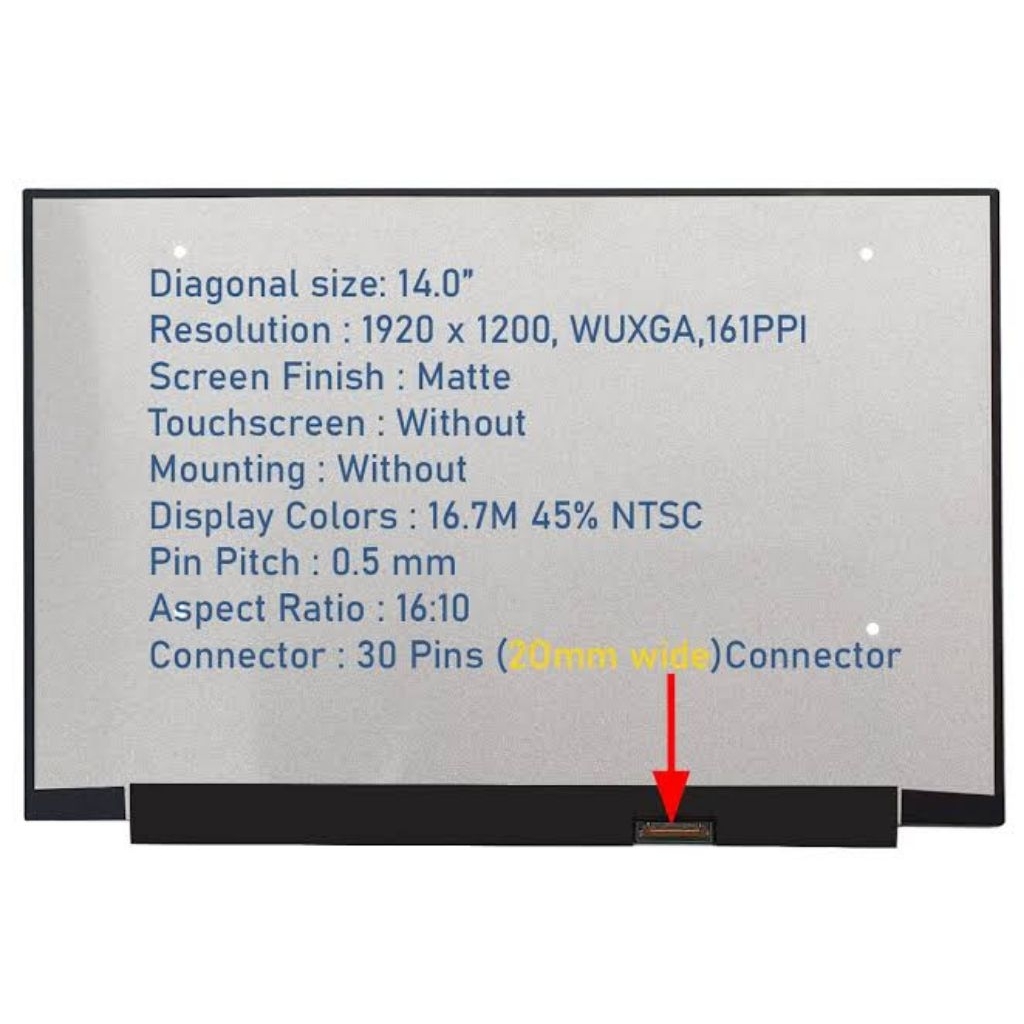Écran LCD De Remplacement 14" WUXGA 1920x1200 Mat Innolux N140JCA-ELK - Pour Lenovo ThinkPad (neuf, Compatible Portable)