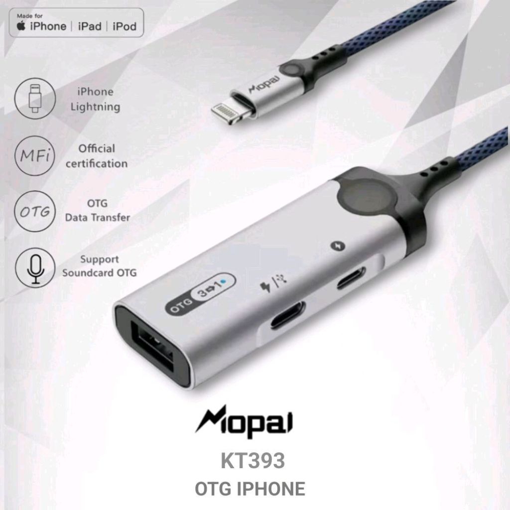 Jual Mopai KT393 OTG IPhone Lightning Yo USB A 3.0 Type C With Charging ...