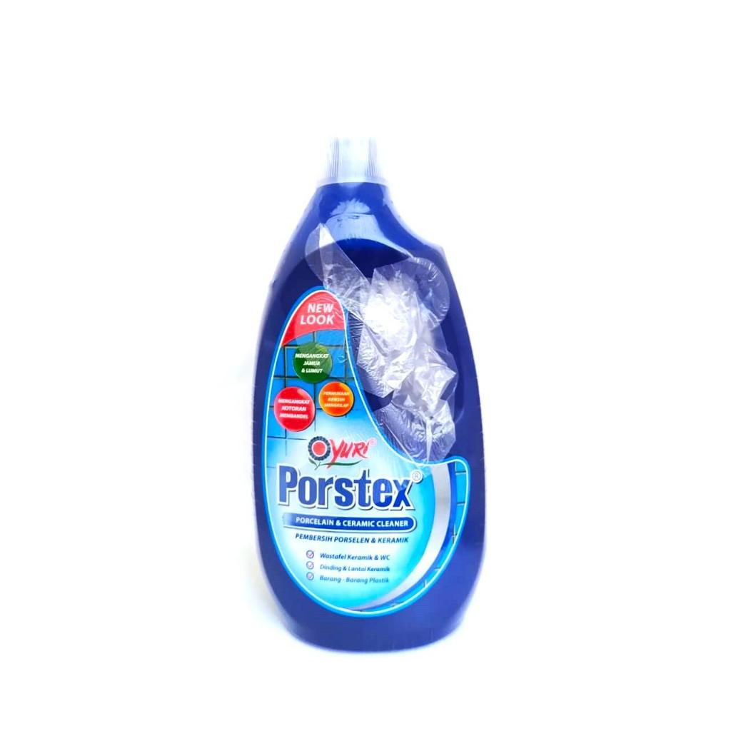Jual YURI PORSTEX PEMBERSIH LANTAI PORCELAIN KERAMIK 1000 ML 1L BLUE ...