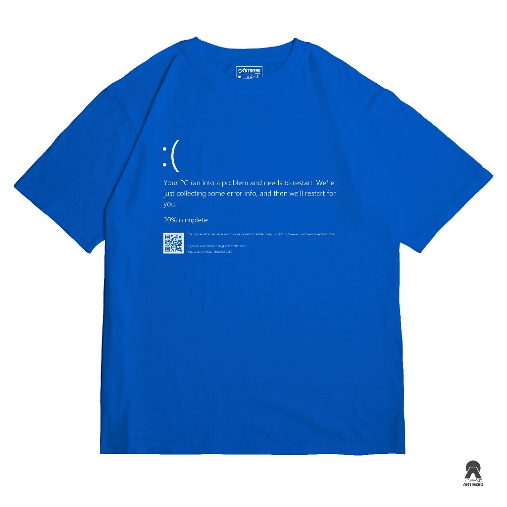 Jual Kaos Blue Screen Komputer Error Windows Meme T-Shirt Cotton Combed ...