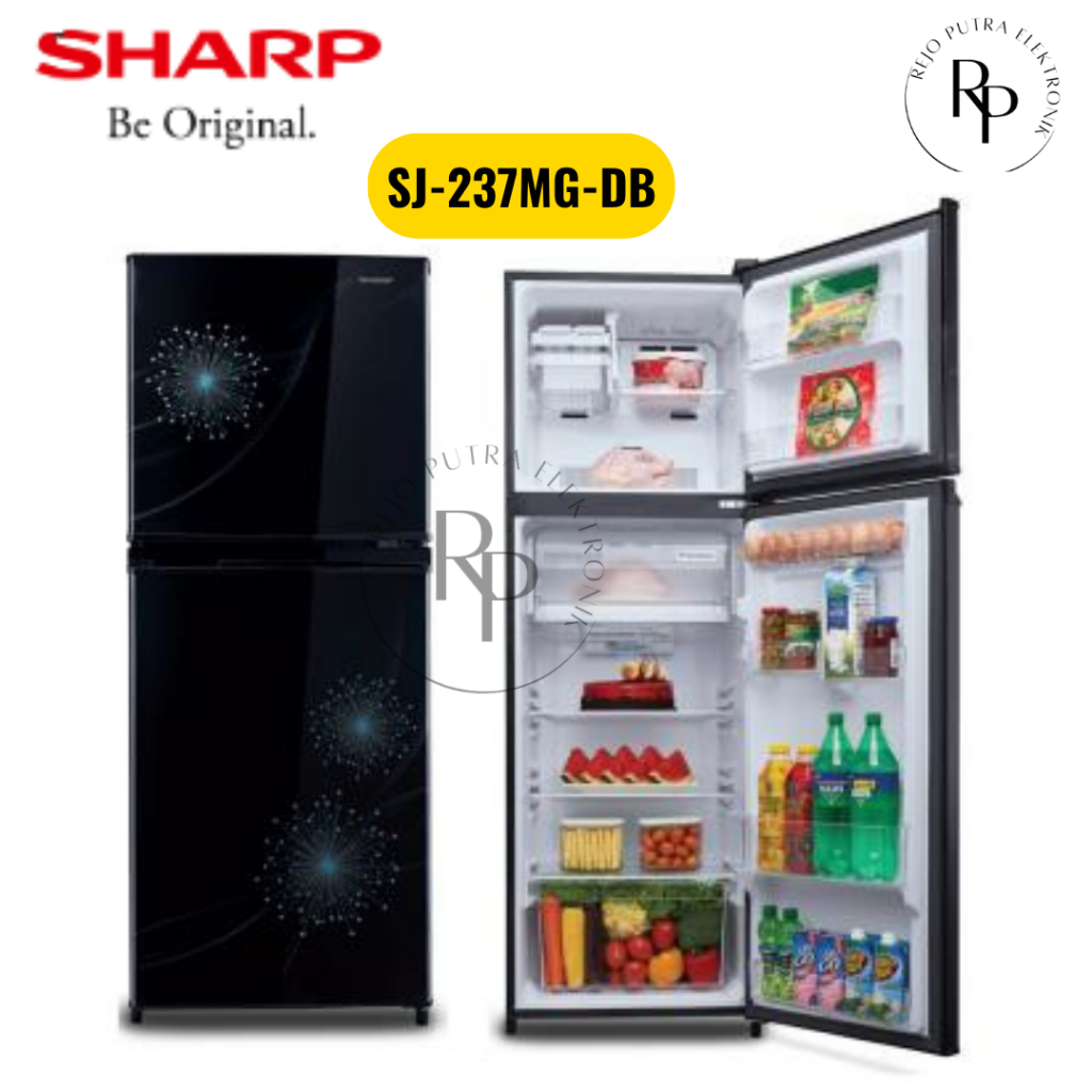 Jual KULKAS SHARP 2 PINTU 205L SJ-237MG MAGNEGLASS STEEL LOW WATT MEGA ...