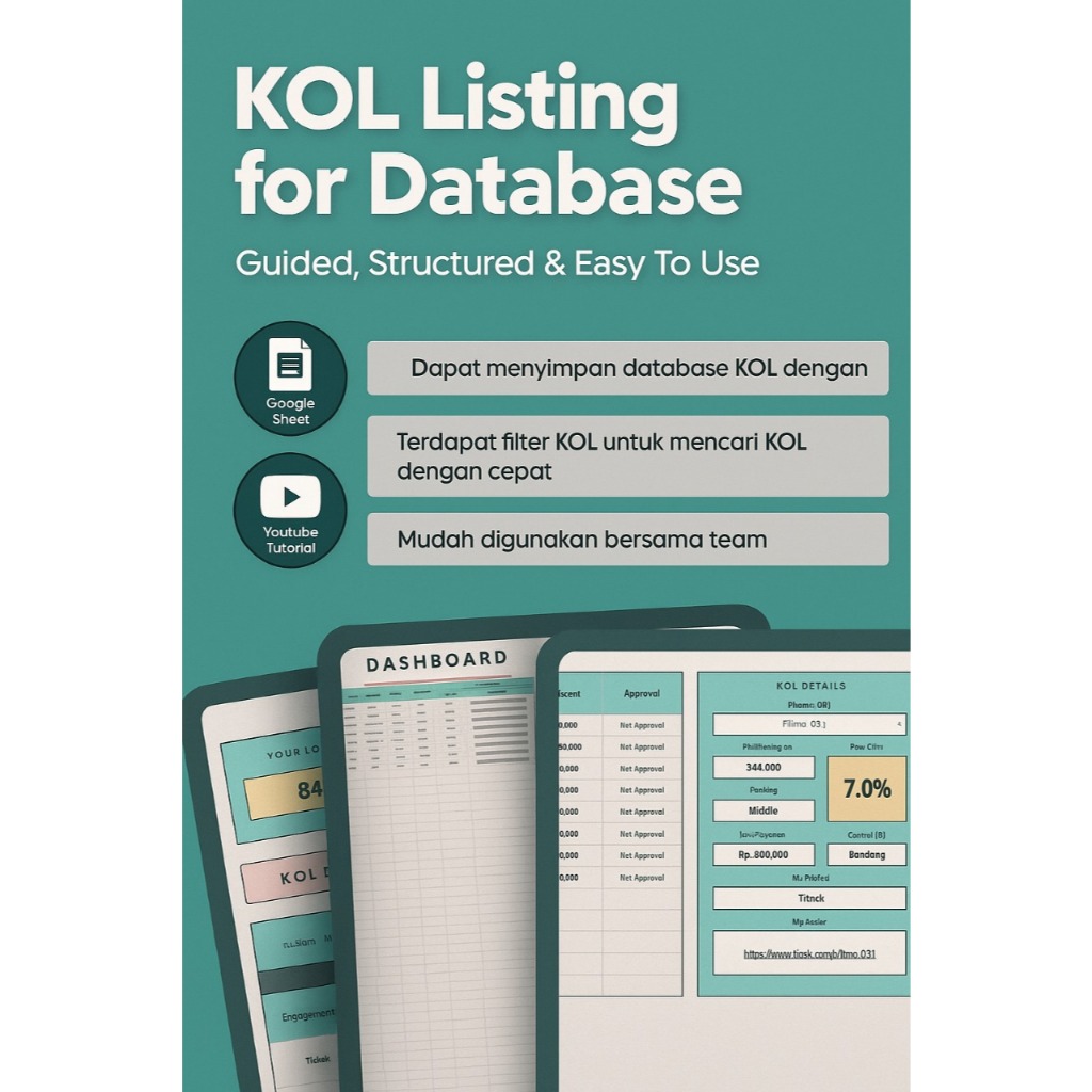 Jual Template KOL Listing for Database Premium - Tools untuk menyimpan ...