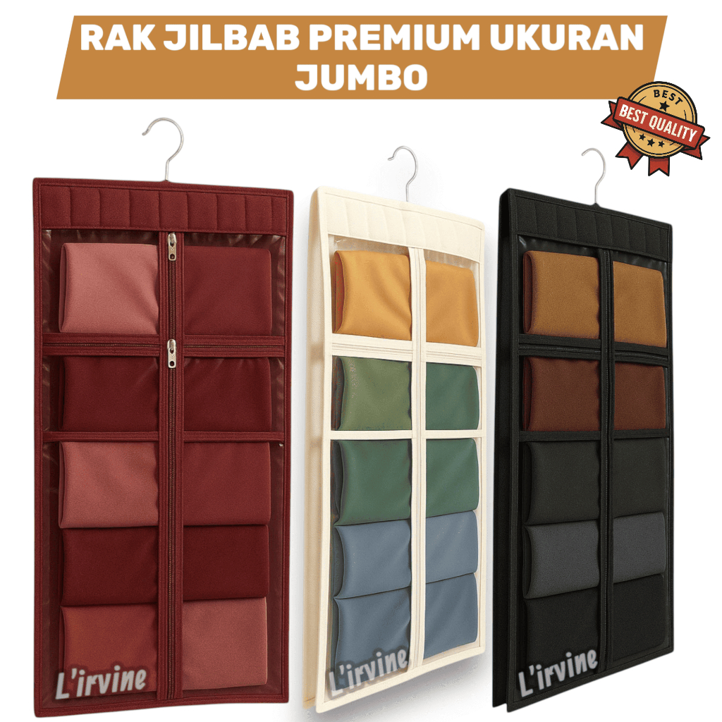 Jual Rak Gantung Jilbab Susun Premium Ukuran Jumbo Anti Debu Dan ...