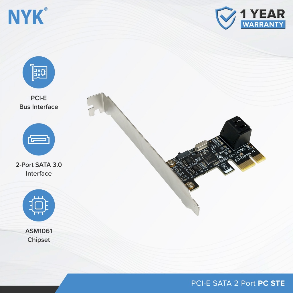 Jual NYK Ekspansi SATA 3.0 2-Port PCI-E Card PC STE dengan Chipset ...