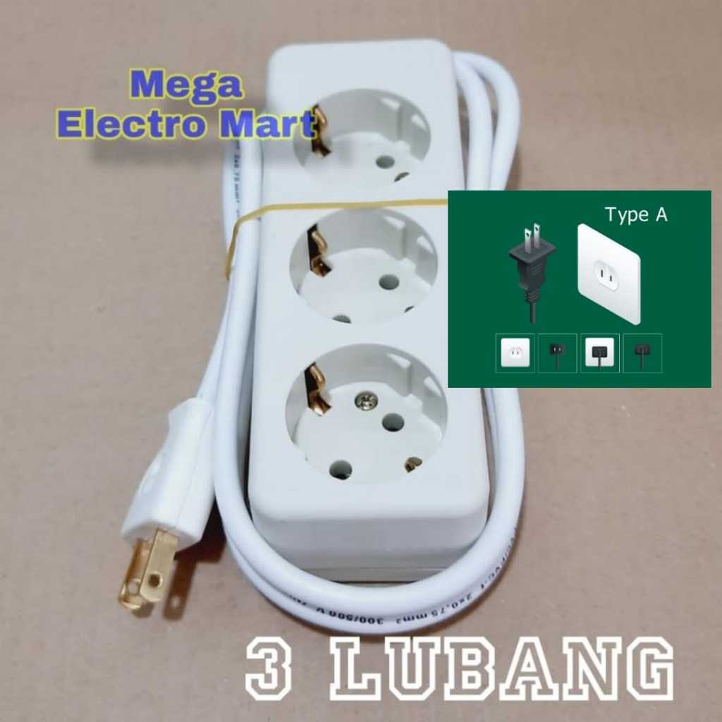 Jual Stop kontak uticon colokan gepeng 2 pin pipih Type A for jepang ...