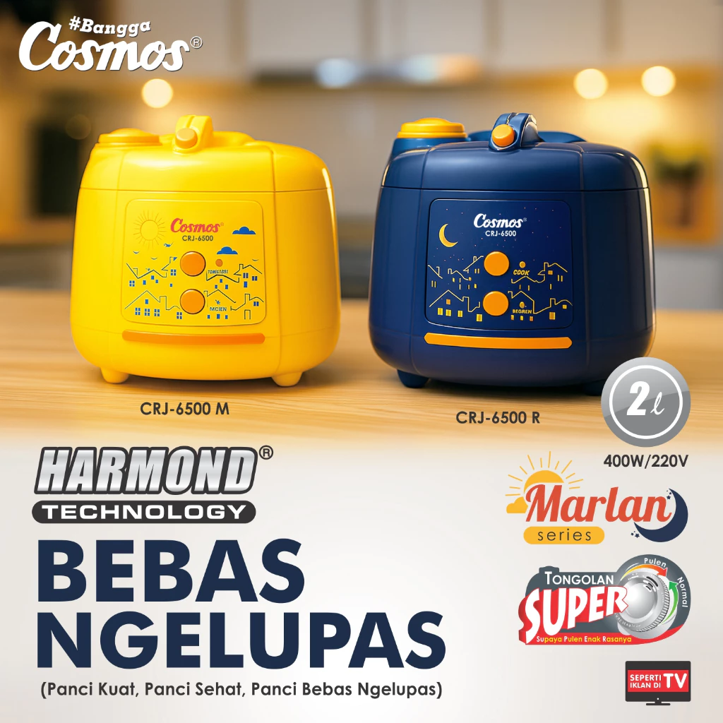 Cosmos Rice Cooker Harmond Anti Gores, Tidak Mengelupas dan Mudah dibersihkan