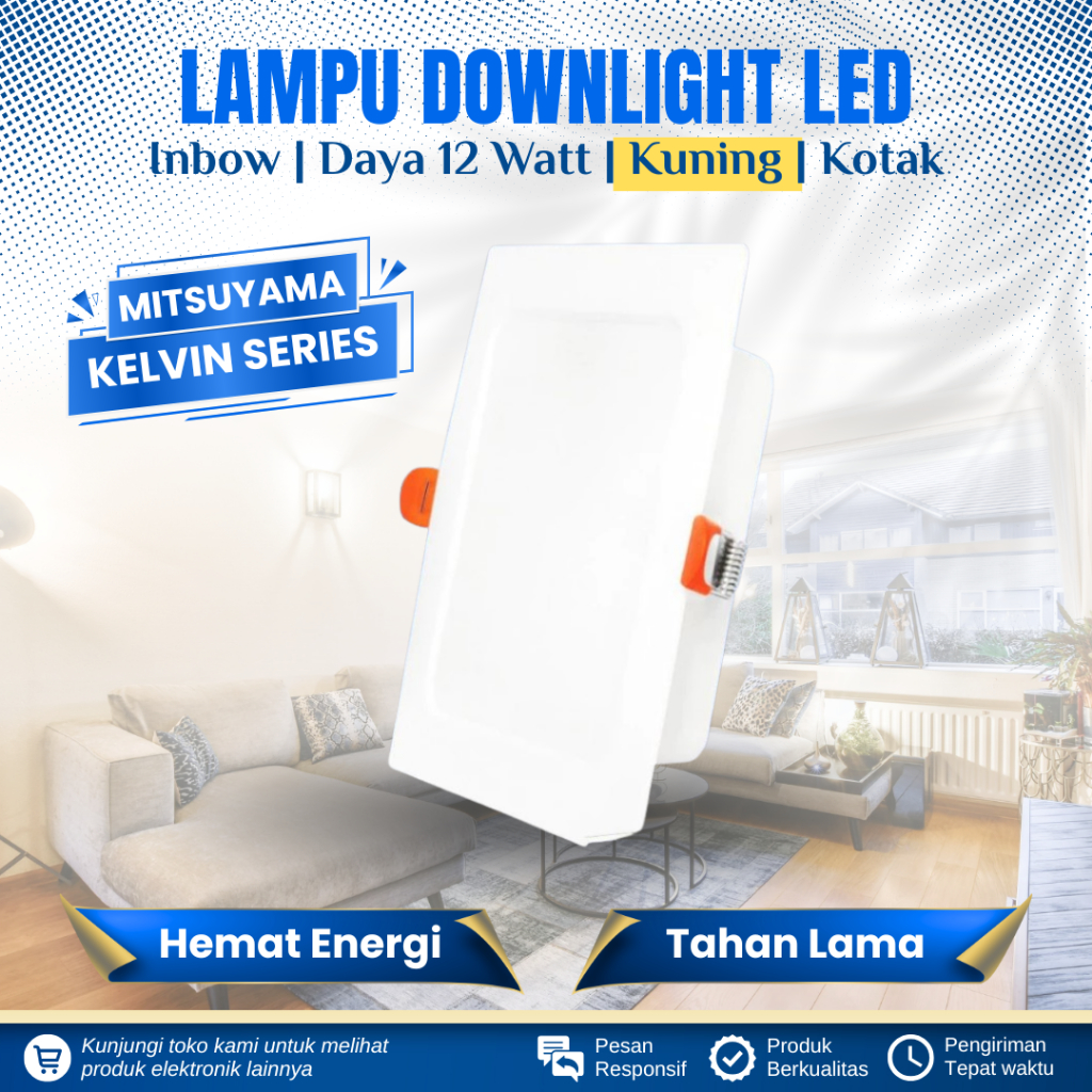 Jual LAMPU DOWNLIGHT LED INBOW 12 WATT CAHAYA KUNING MITSUYAMA KELVIN ...