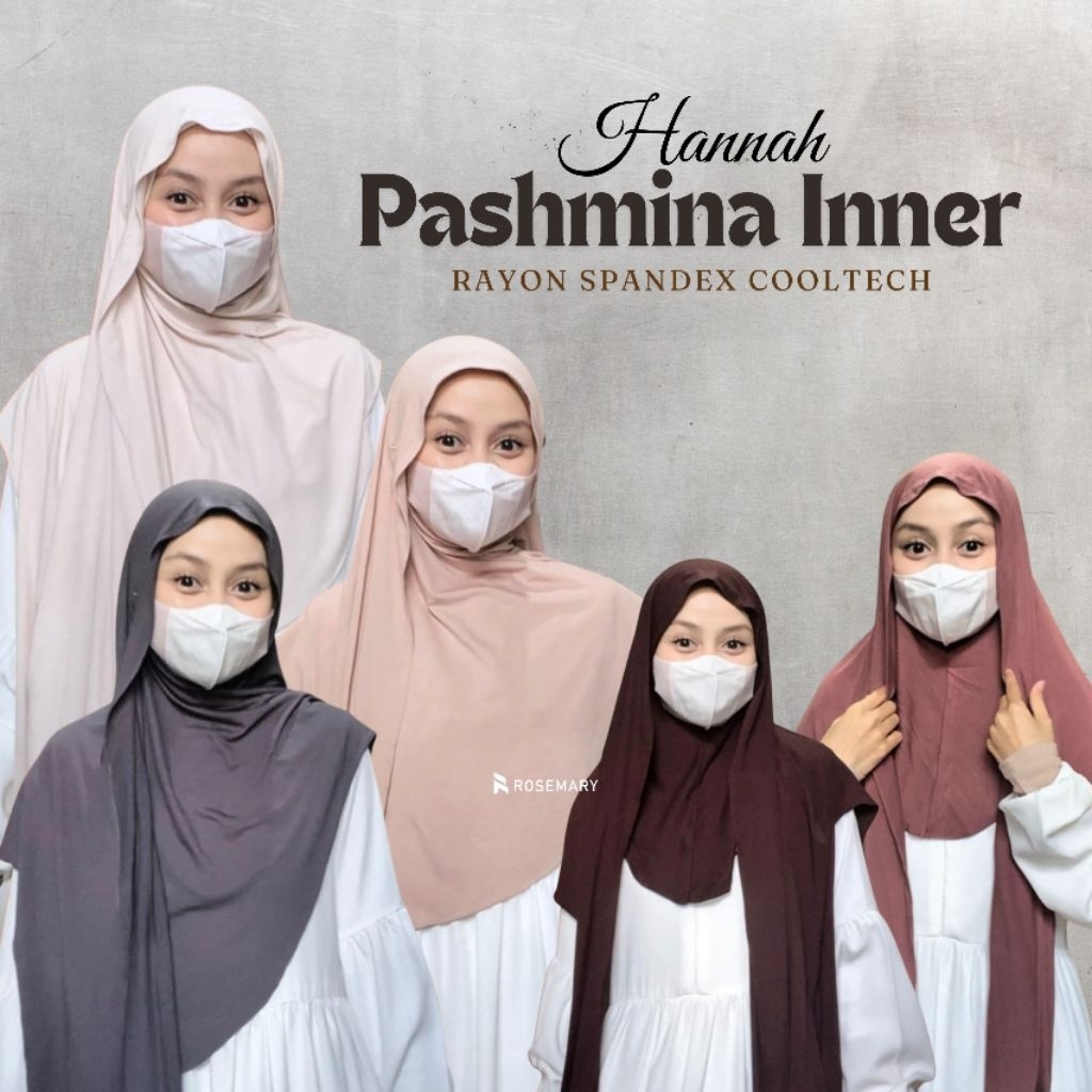Jual HANNAH Pashmina Instant Inner Rayon Spandex Cooltech | Pashmina ...