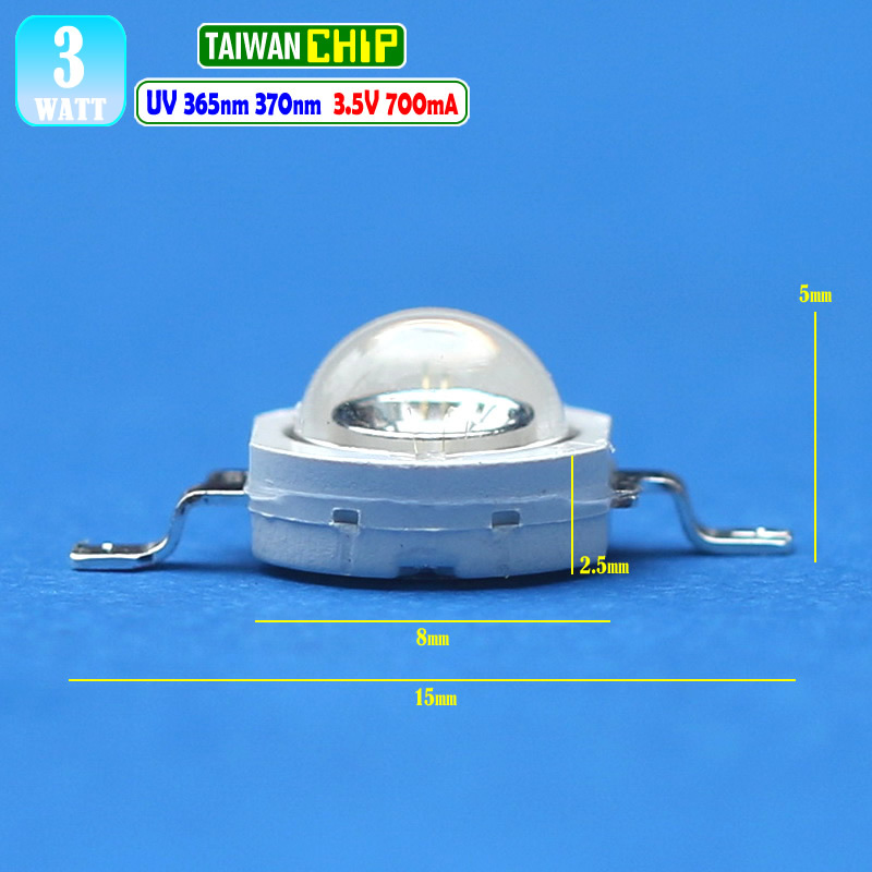 Jual HPL 3W Led 365nm 370nm UV UltraViolet Lampu Led Pengering Curing ...