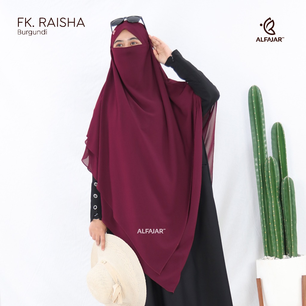 Alfajar Frenchkhimar Ceruty Jumbo RAISHA Dua Layer Free Cadar Tali Model Runcing Dan Oval