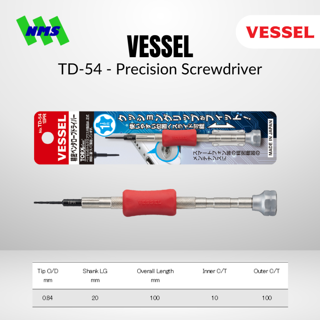 Jual Vessel Precision microstix Screwdriver No.TD-54(3ULR-00) | Shopee ...