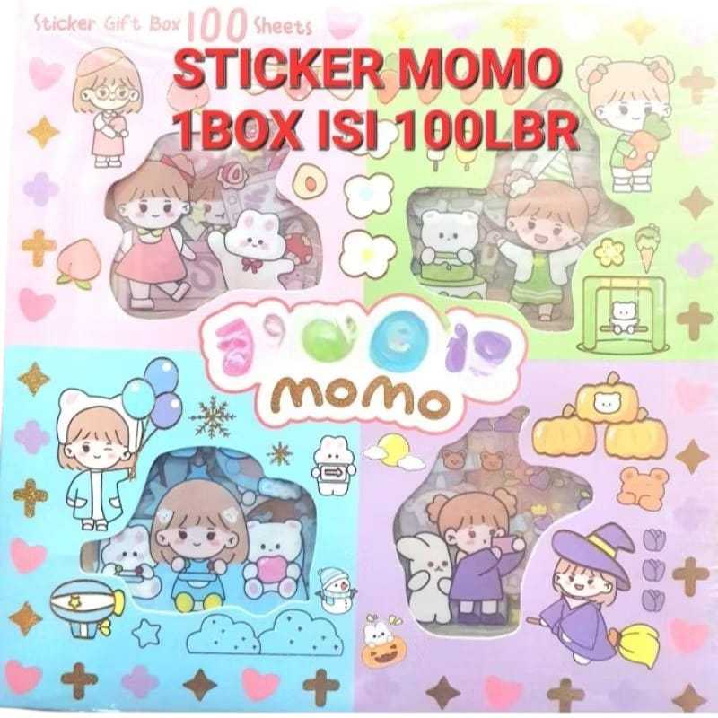 Jual STICKER 1BOX ISI 100 LEMBAR STICKER MOMO WATERPROOF ISI 100 WARNA ...