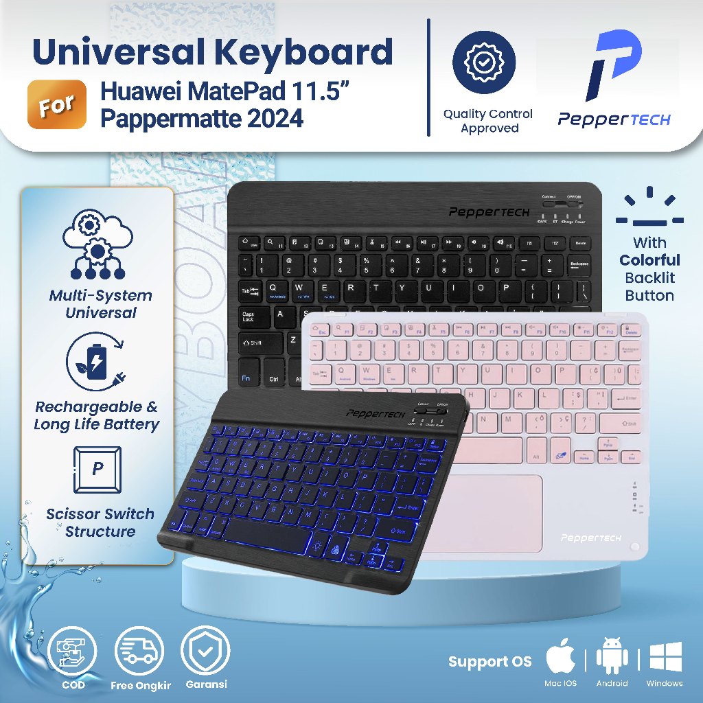 Jual PEPPERTECH - Keyboard Backlit RGB For Huawei MatePad 11.5