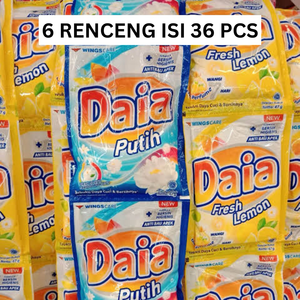 Jual (6 RENCENG ISI 36 PCS) Daia Floral 1000an 47 Gr Deterjen Bubuk ...