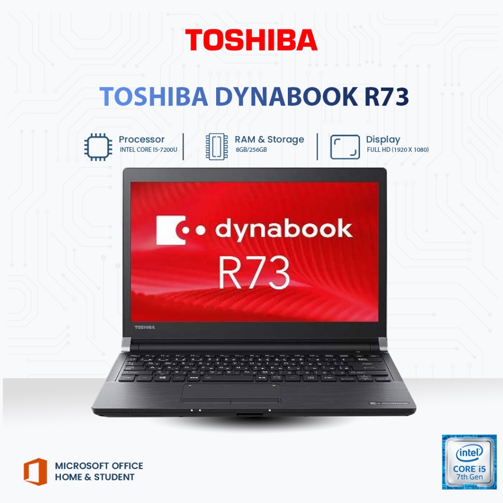 Jual Toshiba Dynabook R73 | Intel Core i5-7200U | RAM 8GB | SSD
