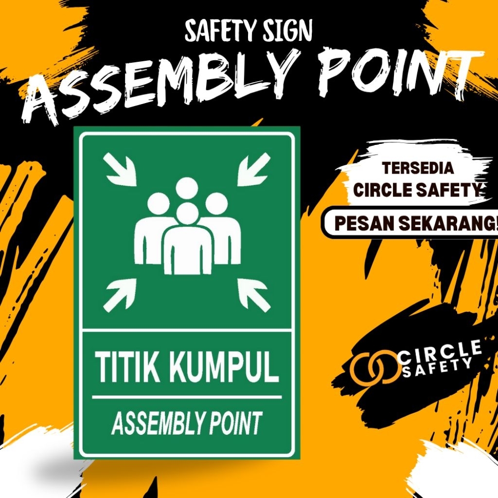 Jual Rambu-rambu Safety Sign Assembly point Tempat Arah Evakuasi Titik ...