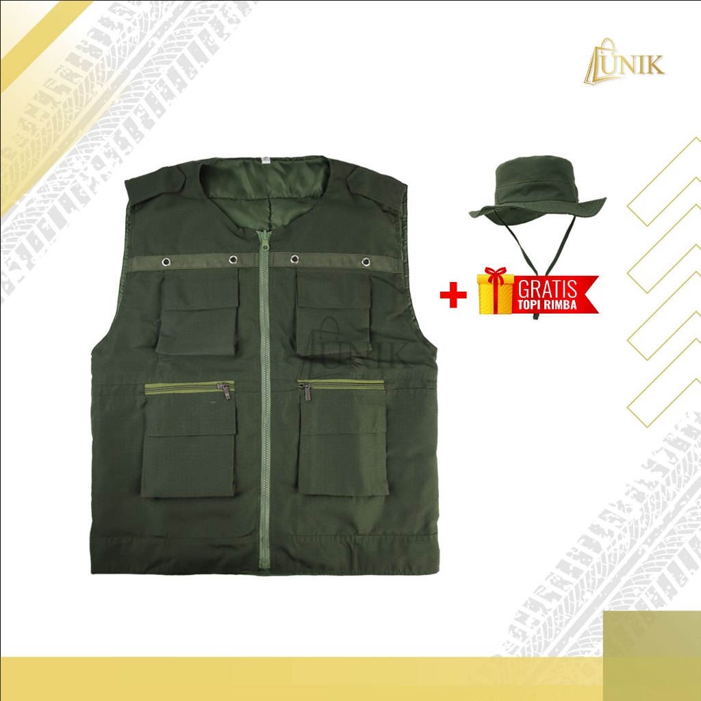Jual Rompi Taktikal Outdoor Gratis Topi Rimba – Rompi Seragam Lapangan ...
