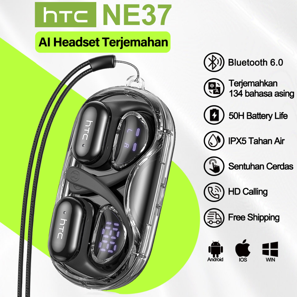 Jual HTC NE37 True Wireless Bluetooth V6.0 OWS TWS Open Ear earphone ...