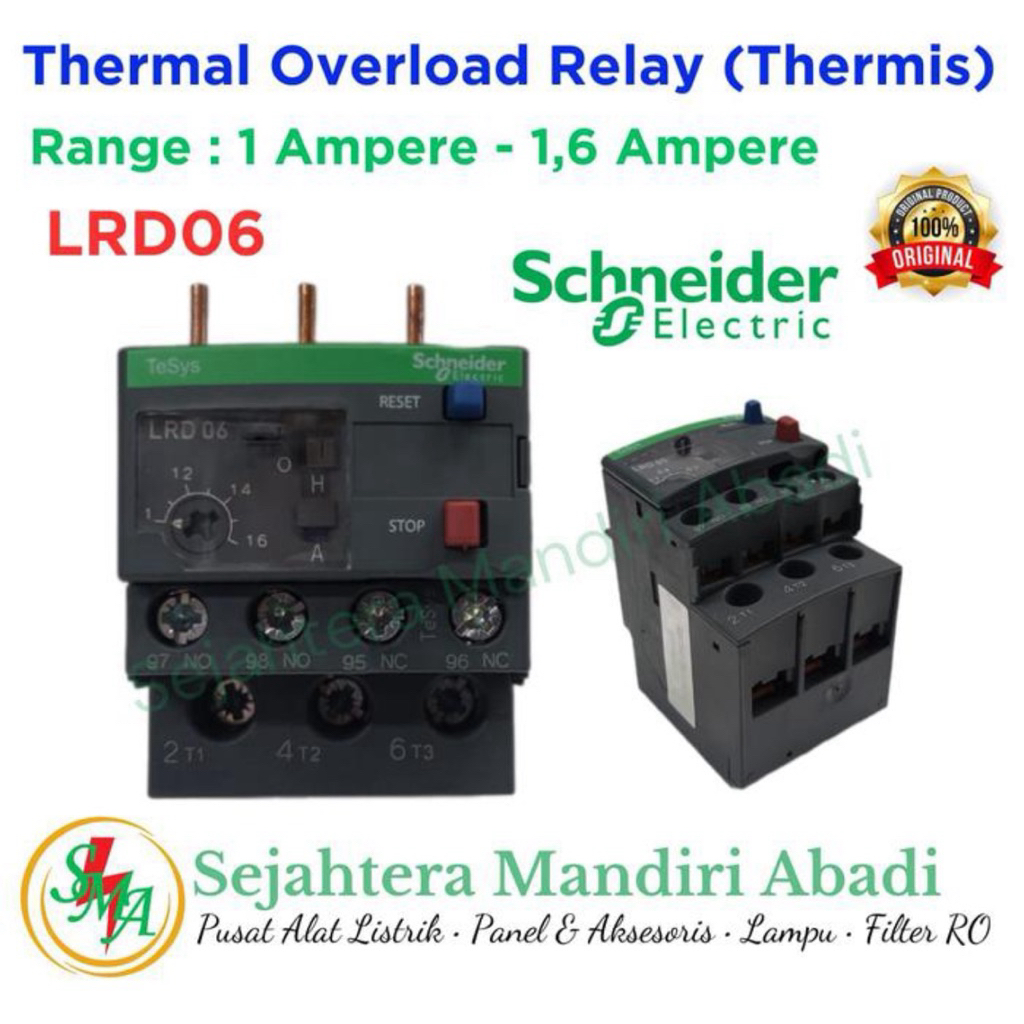 Jual Thermal Overload Relay Schneider LRD Thermis TOR Untuk Kontaktor ...