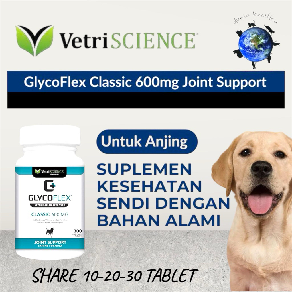 Jual VetriScience GlycoFlex Classic 600mg Joint Support For Dogs Hip ...