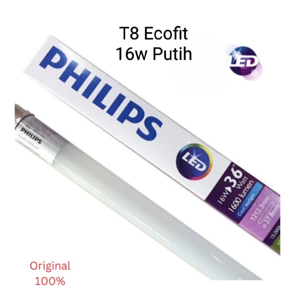Jual Philips Lampu TL LED Tube 16w putih 6500k (Lampu / plus Kap ...