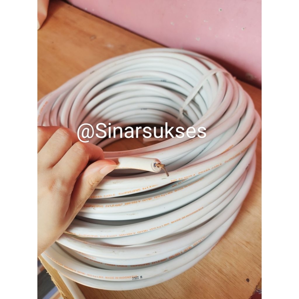 Jual Kabel Listrik Praba 2x1.5 mm2 NYM LMK Tembaga PREMIUM 300-500 V ...