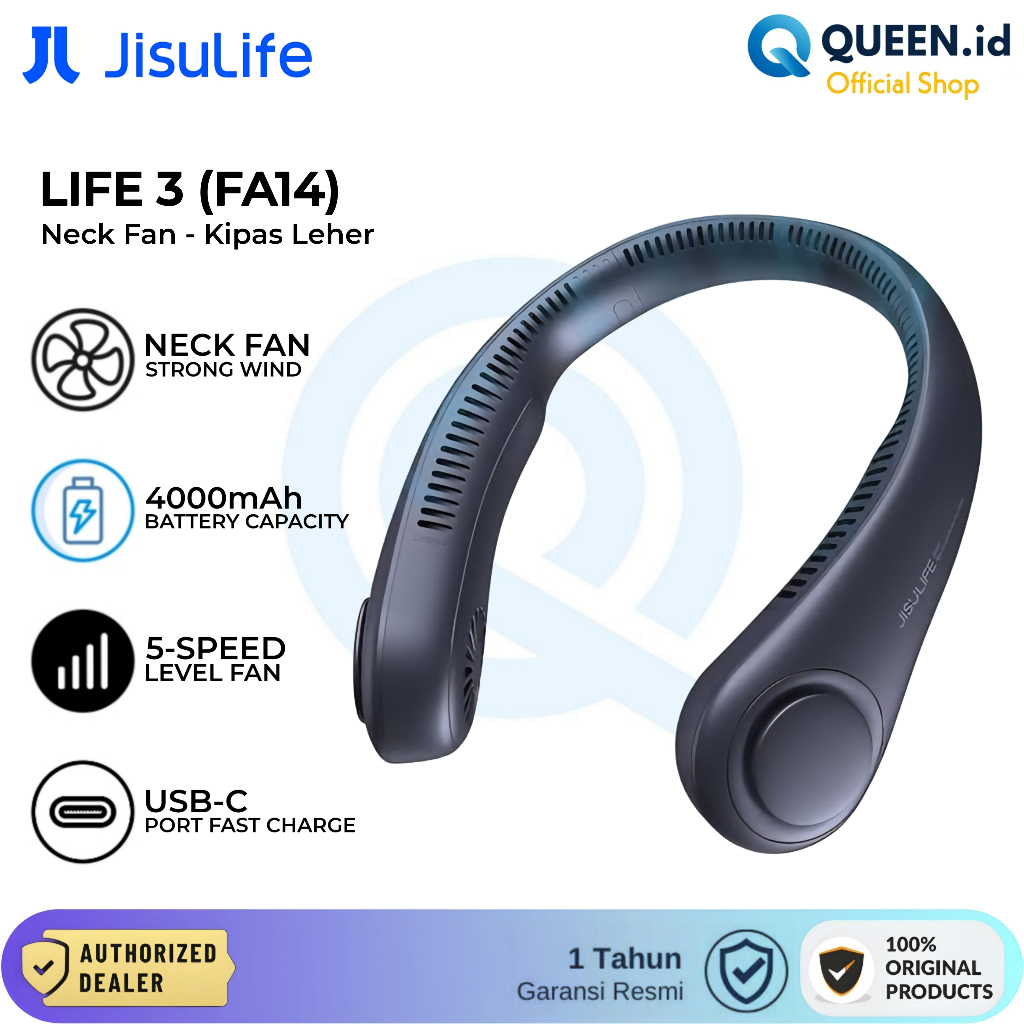 Jual JisuLife Life3 Neck Fan Kipas Angin Leher Mini Portable 5-Speed ...