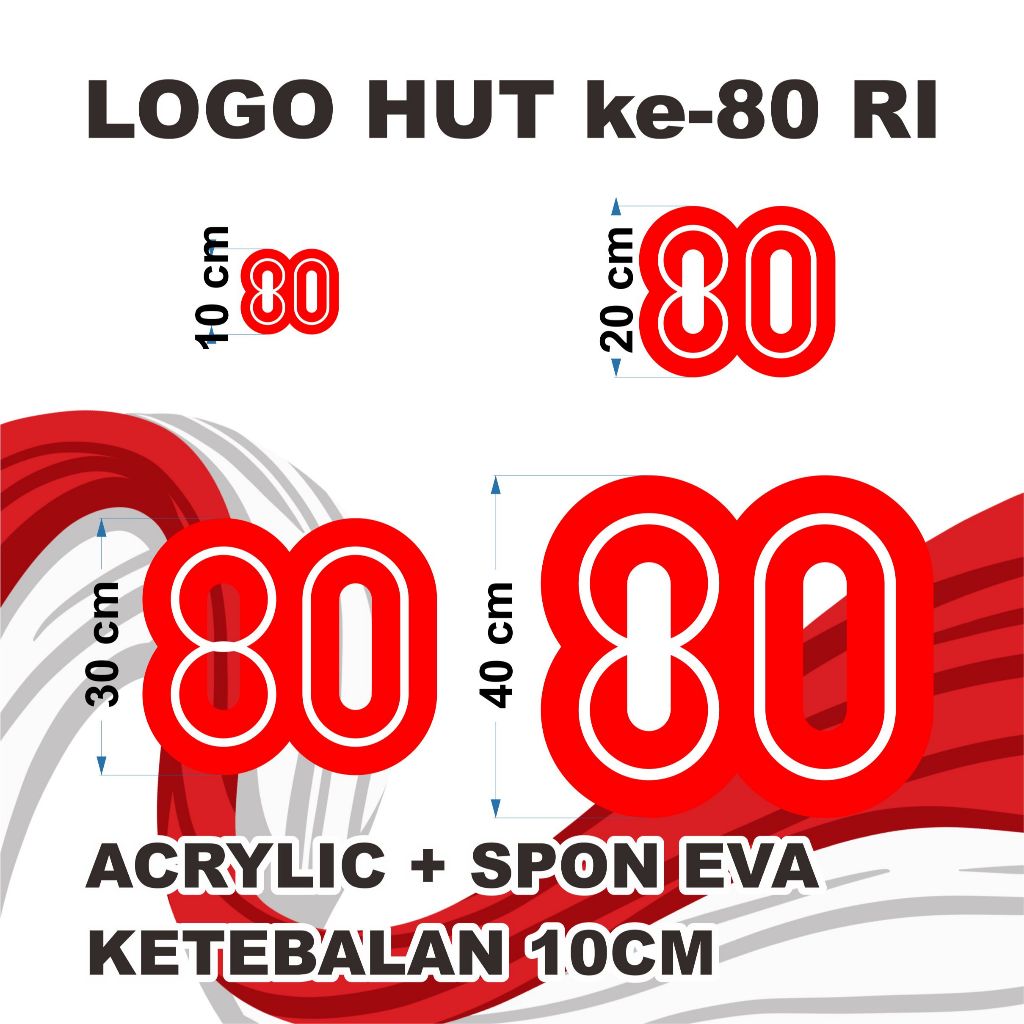 Jual Logo Acrylic HUT ke-80 REPUBLIK INDONESIA | Shopee Indonesia