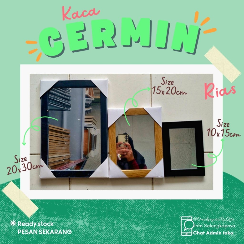 Jual Kaca Cermin / Kaca Rias | Kaca Mini 10x20Cm | Shopee Indonesia