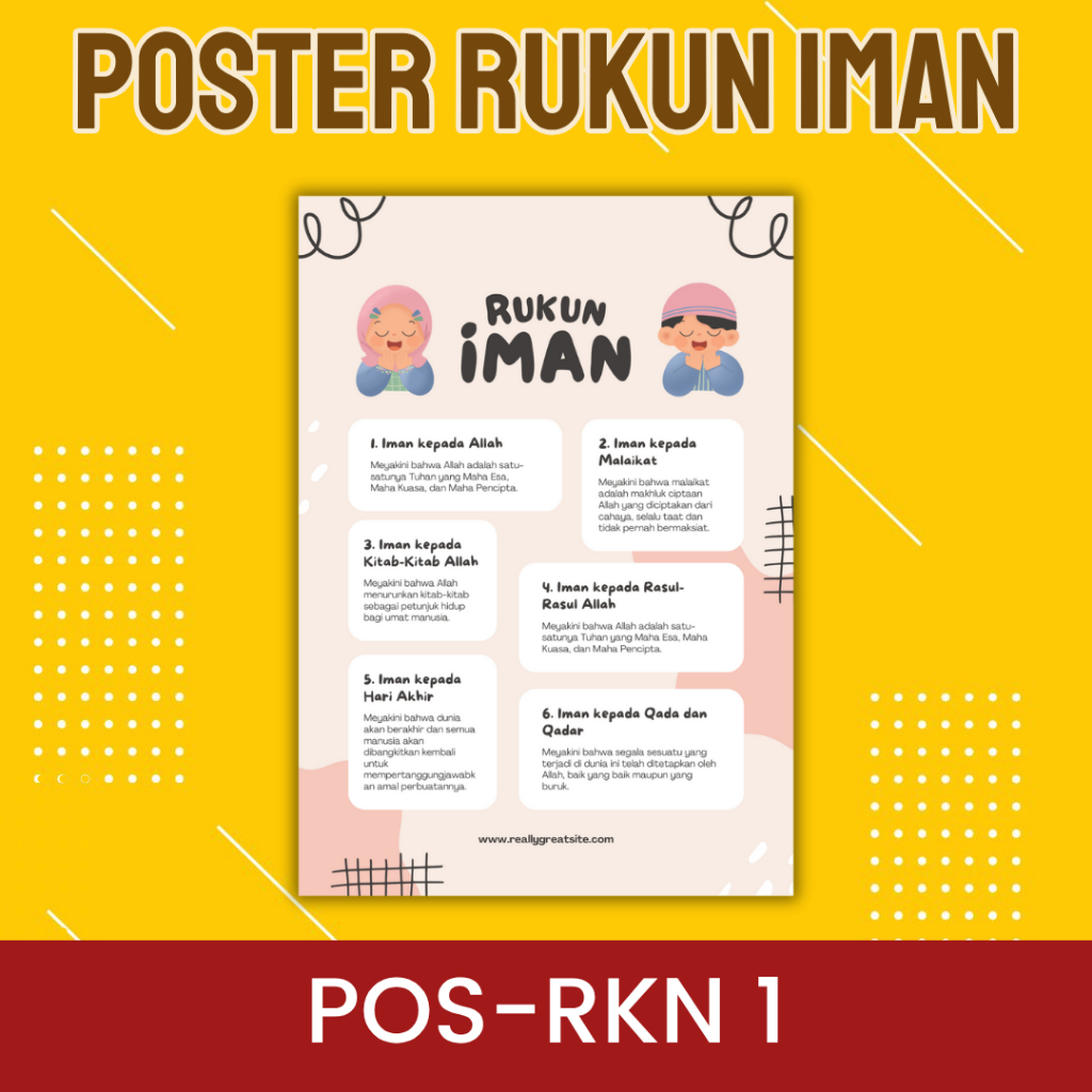 Jual Poster Edukasi Anak Tema Rukun Islam & Iman,Ukuran A3+ | Shopee ...