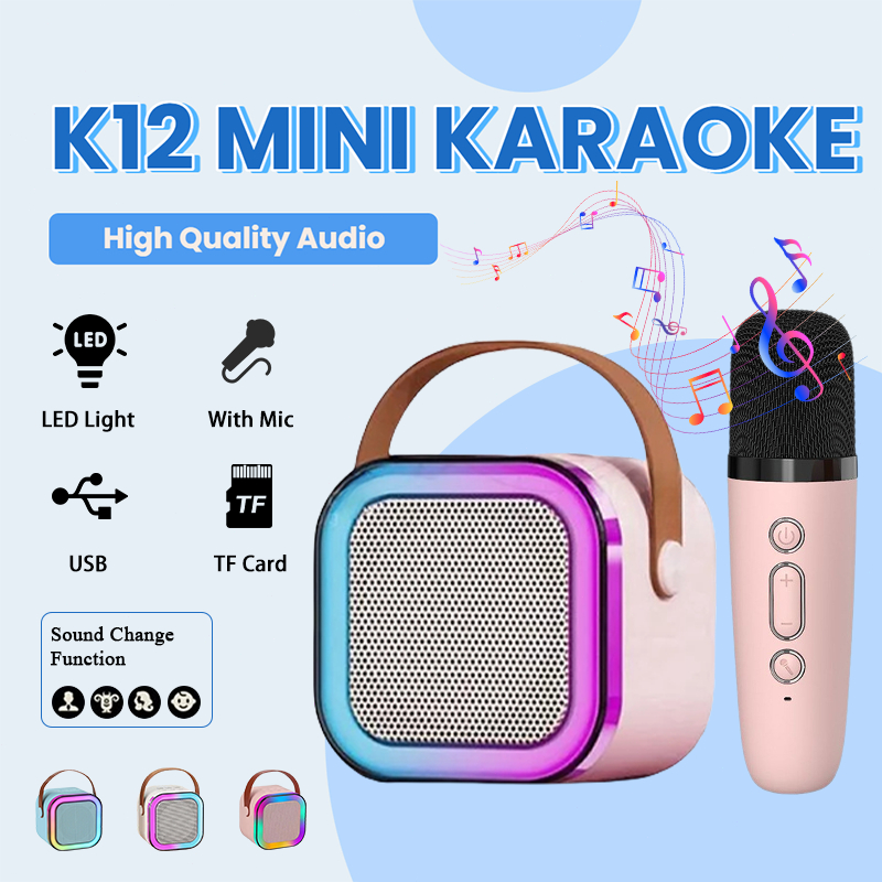 Jual Speaker Karaoke Bluetooth Wireless With Mic RGB Light 3D Stereo ...