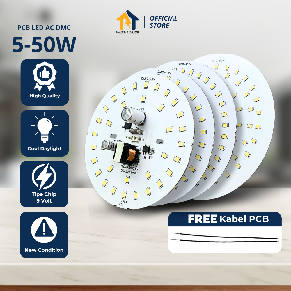 Jual PCB LED AC DMC Watt Lengkap 5W 7W 9W 12W 15W 18W 20W 25W 30W 40W ...