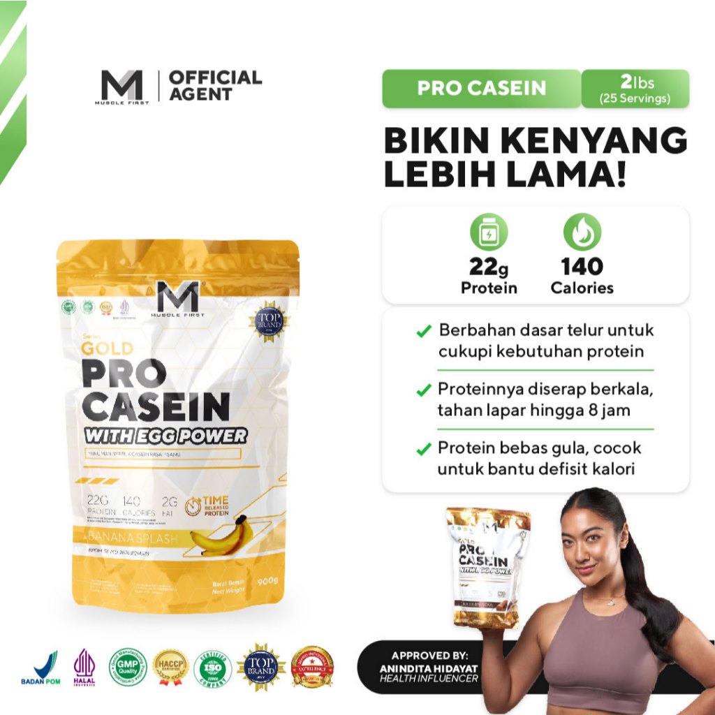 Jual MUSCLE FIRST Pro Casein 2lbs/900gr - Whey Protein Suplemen Fitness ...