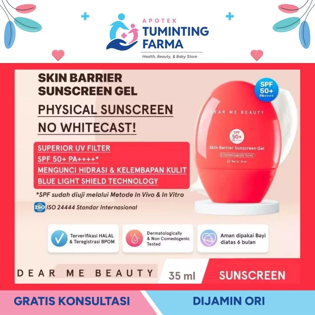 Jual Dear Me Beauty Skin Barrier Physical Sunscreen SPF 50 PA++++ 35ml