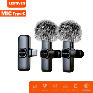 LUXIAN LENTIVEN Wireless Microphone Mic Wireless Clip On Microphone Mikrofon Lavalier HP Plug