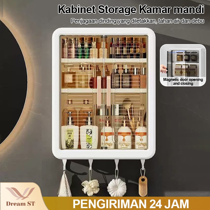 [Dream Street]Rak Penyimpanan Dinding/Lemari Kamar Mandi Gantung Plastik  Esteti