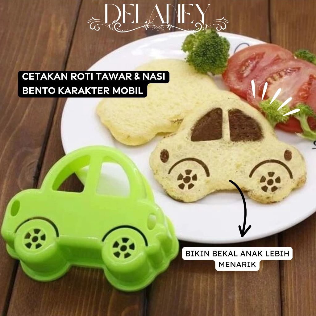 Jual Delaney Cetakan Roti Tawar & Nasi Bento Karakter Mobil - Bekal ...