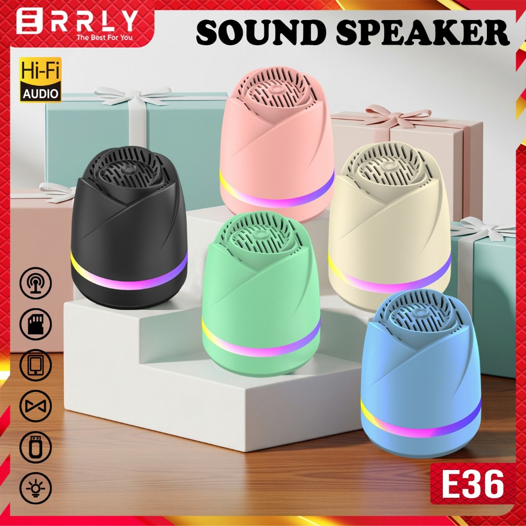 Jual ERRLY E36 Speaker Bluetooth Wireless LED RGB Lighting Speakers ...