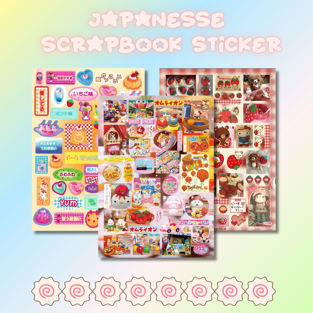 Jual (belum digunting) scrapbook sticker japanesse | sticker aesthetic ...